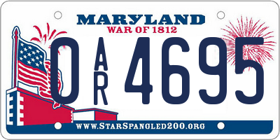 MD license plate 0AR4695