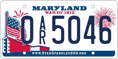 MD license plate 0AR5046