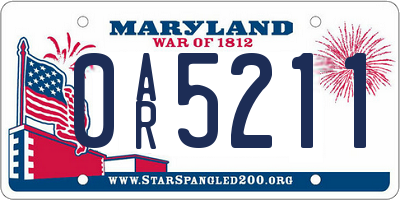 MD license plate 0AR5211