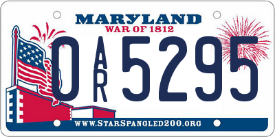 MD license plate 0AR5295