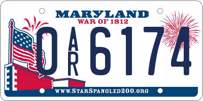 MD license plate 0AR6174