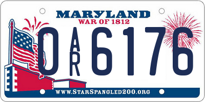 MD license plate 0AR6176
