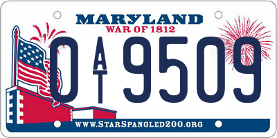 MD license plate 0AT9509