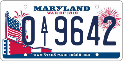 MD license plate 0AT9642