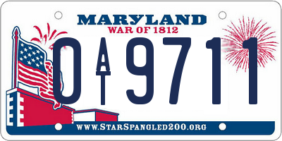 MD license plate 0AT9711