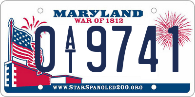 MD license plate 0AT9741