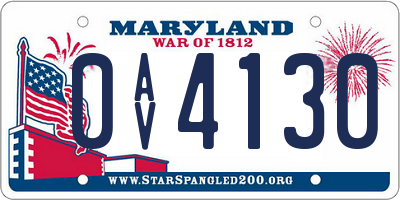 MD license plate 0AV4130