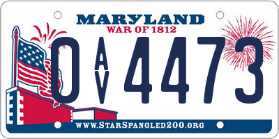 MD license plate 0AV4473