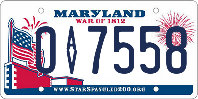 MD license plate 0AV7558