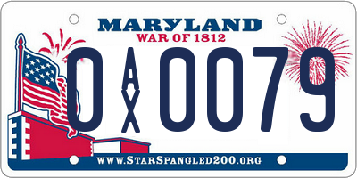 MD license plate 0AX0079