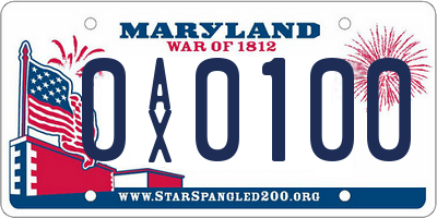 MD license plate 0AX0100