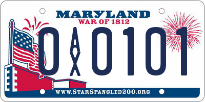 MD license plate 0AX0101