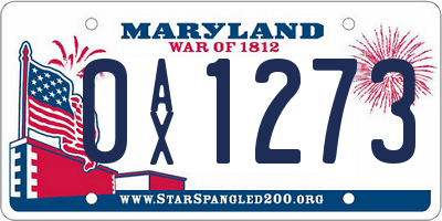 MD license plate 0AX1273