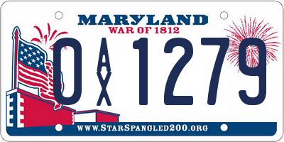 MD license plate 0AX1279