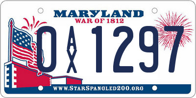 MD license plate 0AX1297
