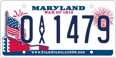 MD license plate 0AX1479