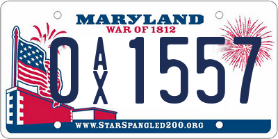 MD license plate 0AX1557