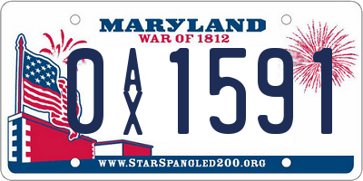 MD license plate 0AX1591