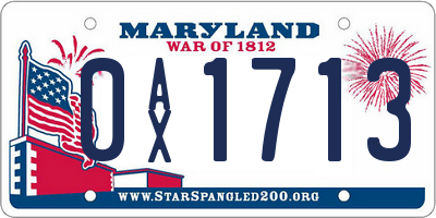 MD license plate 0AX1713