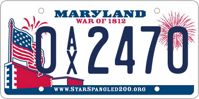 MD license plate 0AX2470