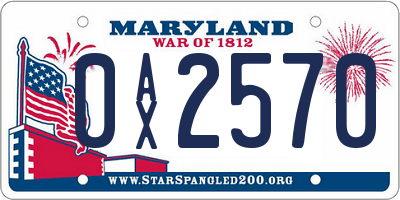 MD license plate 0AX2570