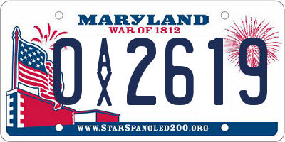 MD license plate 0AX2619