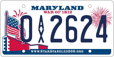 MD license plate 0AX2624