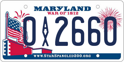 MD license plate 0AX2660