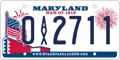 MD license plate 0AX2711