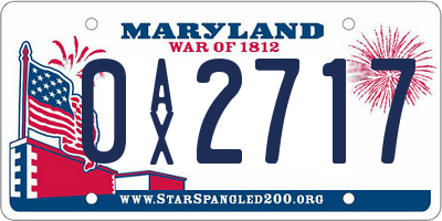 MD license plate 0AX2717