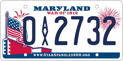 MD license plate 0AX2732