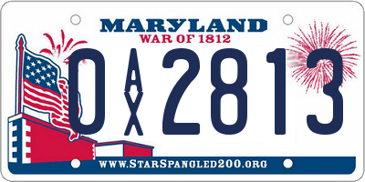 MD license plate 0AX2813