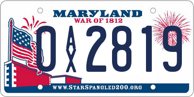 MD license plate 0AX2819