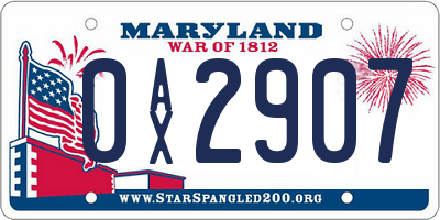 MD license plate 0AX2907