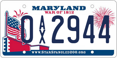 MD license plate 0AX2944