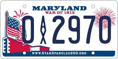 MD license plate 0AX2970