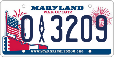 MD license plate 0AX3209