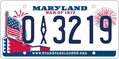 MD license plate 0AX3219