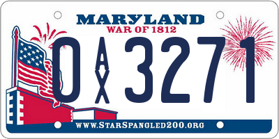MD license plate 0AX3271