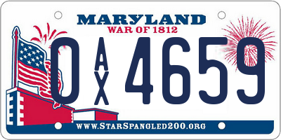 MD license plate 0AX4659