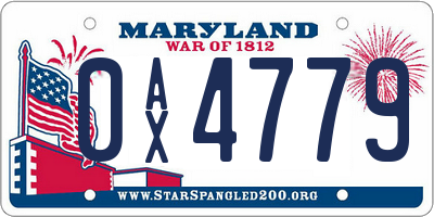 MD license plate 0AX4779
