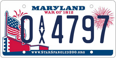 MD license plate 0AX4797