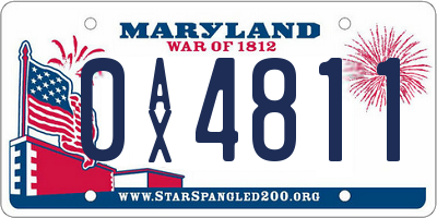 MD license plate 0AX4811