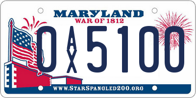MD license plate 0AX5100