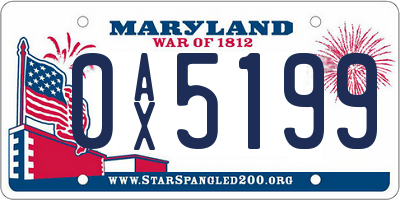 MD license plate 0AX5199