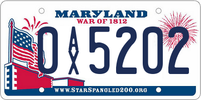 MD license plate 0AX5202