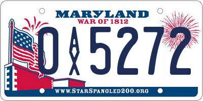 MD license plate 0AX5272