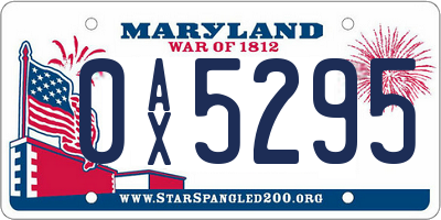 MD license plate 0AX5295