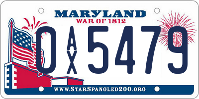 MD license plate 0AX5479