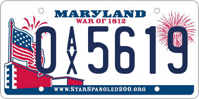 MD license plate 0AX5619